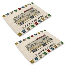 아울리빙 캠핑카 식탁매트 2p, G, 42 x 32 cm