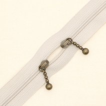 YKK 슬림 코일 지퍼 내추럴 40cm, 그레이베이지, 3개입