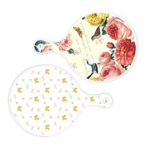 로엠디자인 서빙 원형 도마 보드 2p ParisRose 세트, ParisRose, 리본, 1세트