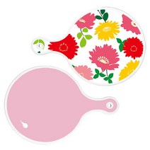 Loem 국화핑크화이트 원형 서빙 도마 2p 세트, 국화핑크화이트, 분홍, 1세트