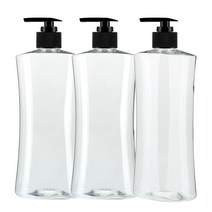 병도매닷컴 AA500 투명 주방 디스펜서 범프 206검정마개 공병, 500ml, 3개입
