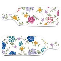 로엠디자인 서빙 도마 보드 2p 로맨틱 블루 floral 화이트 세트, 로맨틱 블루 floral 화이트, 로맨틱 레드 floral 화이트, 1세트