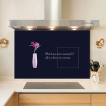 키센 주방 아트보드 모란화병 895 x 630 mm, 1개, 네이비
