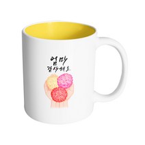 핸드팩토리 핸드 카네이션 엄마 감사해요 머그컵 330ml, 내부 옐로우, 1개