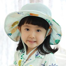 무슈 아동용 파인애플 매쉬 사파리 모자
