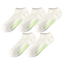 TS7 남성용 2중 바닥 스니커즈 스포츠양말 5족, 화이트+그린