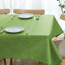 마켓감성 고급 린넨 테이블보, 그린, 90 x 140cm