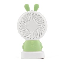 창조공업 휴대용 LED 미니 선풍기, 토끼(그린)