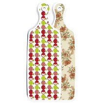 로엠디자인 양면 디자인 서빙도마 두목색플라워, 애플화이트, 1개