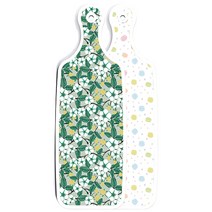로엠디자인 양면 디자인 서빙보드 도마 마카롱, 플라워회색보드, 1개