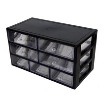 하라코리아 다용도 3단 7칸 서랍정리함 3B-SLL, 블랙, 1개