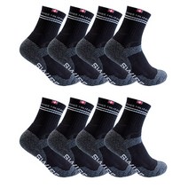 스위스밀리터리 남성용 등산 중목 양말 SM-R02 8족, 블랙