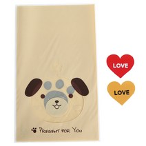 황씨네도시락 비접착 애니멀 봉투 강아지 100p + 하트 스티커 100p, 1세트