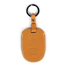 네임드컴퍼니 Origin 기아 4버튼 가죽 스마트키 케이스 K01 신형오피러스, 허니옐로우