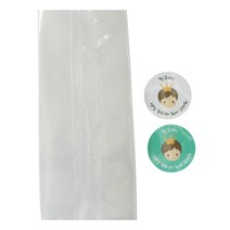 황씨네도시락 투명M봉투 30p + 스티커 뉴왕관 보이 30p, 1세트