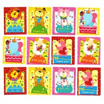 마음담아 다용도 카드 동물모임 6종 + 봉투 6p 세트, 혼합 색상, 2세트