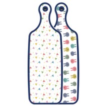 로엠디자인 블루에디션 양면 서빙보드 도마 토끼, Happy삼각패턴, 1개