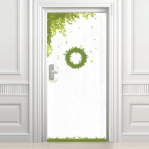 디자인수풀 현관문 시트지 자연이 머무는 풍경과 나무 고급 화이트 우드목, NDS14