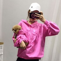 노랜드 HAPPINESS 후드 강아지 견주 커플옷, 핑크