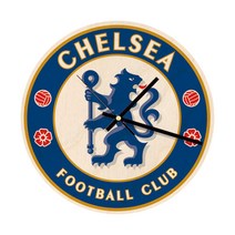 모두의팩토리 세계축구팀 로고인쇄 자작나무 벽시계 원형 27cm, 06 첼시