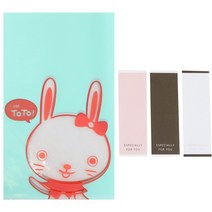 황씨네도시락 비접착 야미봉투 토끼 50p + 이스페셜리 직사각 스티커 50p, 1세트