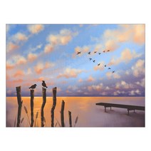 렉스데코 키친아트갤러리 주방아트보드 저녁호수, 1개