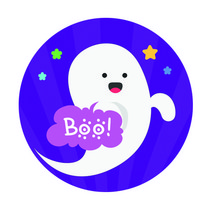 도나앤데코 러블리 할로윈 베시시 유령 BOO 스티커, 혼합 색상, 60개입