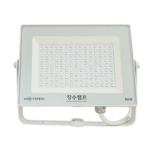 장수램프 컬러원 LED투광기 50W 백색바디 전구색, 1개