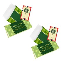 럭키심볼 행운의 선물 네잎클로버 생화 국기 고급 카드 + 봉투세트, 노르웨이, 2세트
