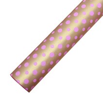 영프라자 더블도트 종이롤 포장지 53cm x 20m, 핑크, 1개