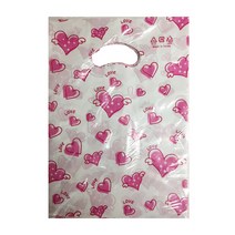 팩스타 펀칭 비닐 포장봉투 가로 30cm x 세로 40cm, 핑크하트, 50개입