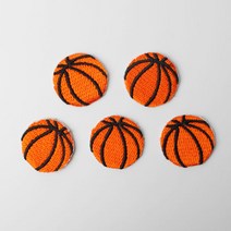 패션포인트 미니 자수 와펜 25 x 25 mm, 농구공, 5개입