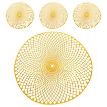 앤티스 나선형 패턴 테이블매트 4p, 골드, 38 x 38cm