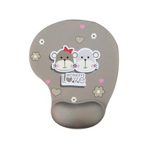DM 알럽컴 귀여운 슬립 마우스 패드, 커플 원숭이, 1개