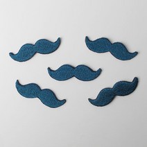 패션포인트 미니 자수 와펜 콧수염 51 x 16 mm, 딥블루, 5개입