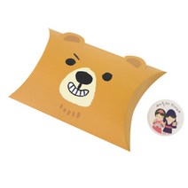 황씨네도시락 반달상자 곰 10p + 새해복 스티커 소년소녀 10p, 혼합 색상, 1세트
