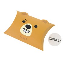 황씨네도시락 반달상자 곰 20p + 원형 감사합니다 스티커 화이트 20p, 혼합 색상, 1세트
