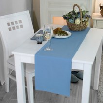 나산데코 네츄럴 테이블러너, 스카이블루, 6인용(220 x 30 cm)