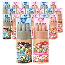 쥬크박스 미니미니색연필 원통 파란색 10p + 분홍색 10p, 12색