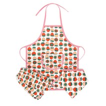 코니아일랜드 유아용 방수 앞치마 + 방수 토시 + 순면 두건 세트