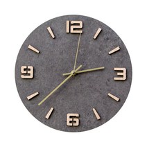 레그노 인더스트리얼그레이 베이지우드 무소음 인테리어벽시계 지름 30cm, 딥그레이 + 베이지우드