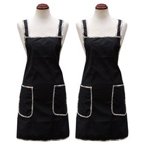 바이데코 체크 포인트 방수 앞치마, 블랙, 2개입