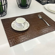 앤티스 아방가르드 테이블 매트 4p, 유광 브라운, 가로 45cm x 세로 30cm