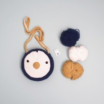 슬로우모먼츠 코바늘 DIY패키지 펭귄 크로스백 15cm, 1세트, 혼합 색상