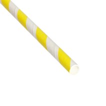 투고팩 단단한 종이빨대 스트라이트 노랑 6 x 197 mm, 25개입, 40개
