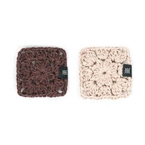 슬로우모먼츠 코바늘 DIY패키지 아이비 컵받침, 1세트, 초콜릿 + 베이지