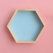 페어링 러브알루 육각형 벽걸이 선반, 블루