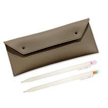 꼼꼬미 엔벨로프 멀티케이스 + 토당토당 젤펜 랜덤 발송 2p, 세피아 베이지, 1세트