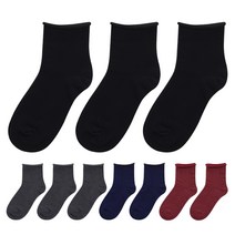 이지레그 여성용 베이직 돌돌이 양말 10켤레 혼합 (블랙3+차콜3+네이비2+버건디2)