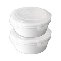 하우밍 리즈 도자기 밀폐찬통 특대 화이트, 2개, 단품